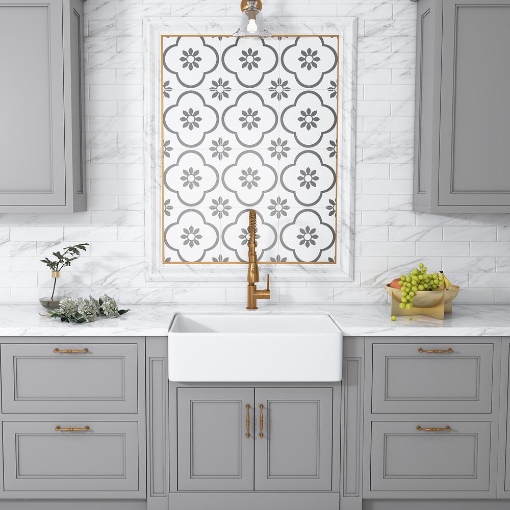 Treviso Glossy White Ceramic Rectangular 30" L x 19.7" W Vessel Bathroom Sink. Picture 5