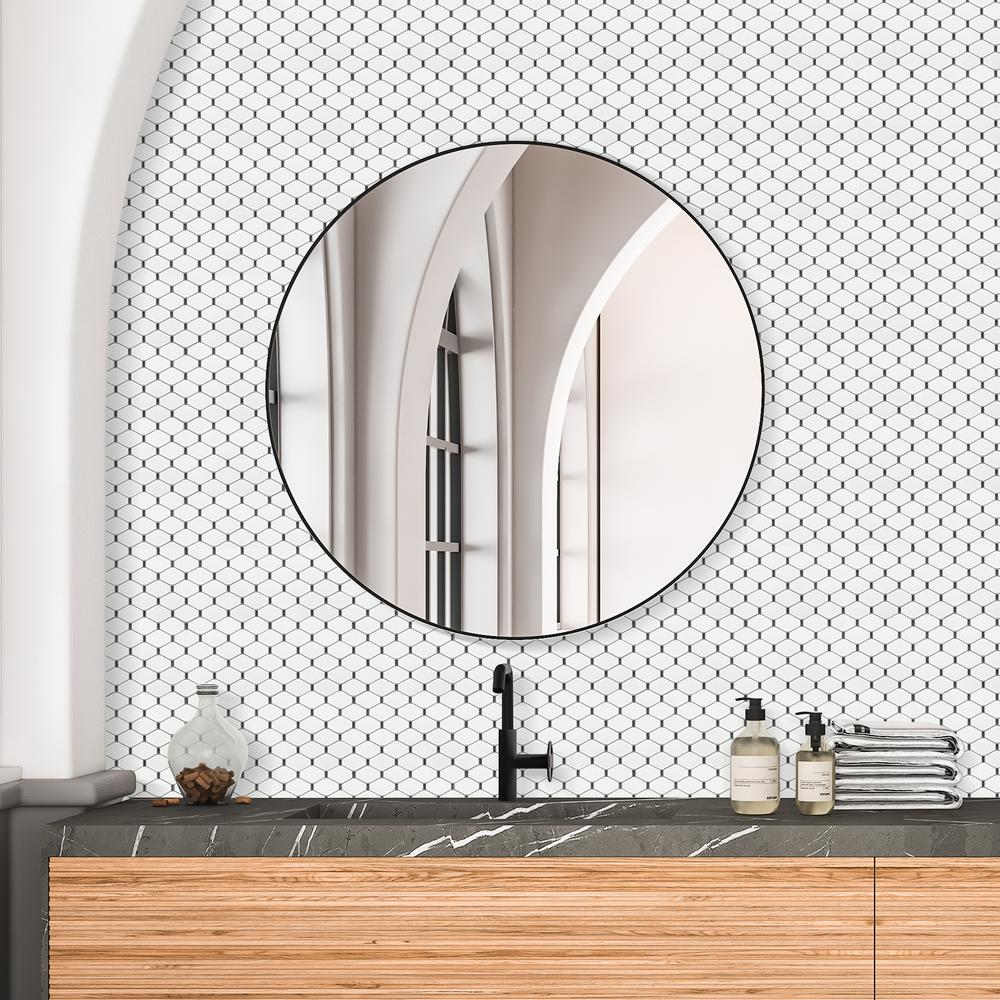 Badajoz  11.5” x 10.94” Honeycomb Glass Mosaic Wall Tile. Picture 9