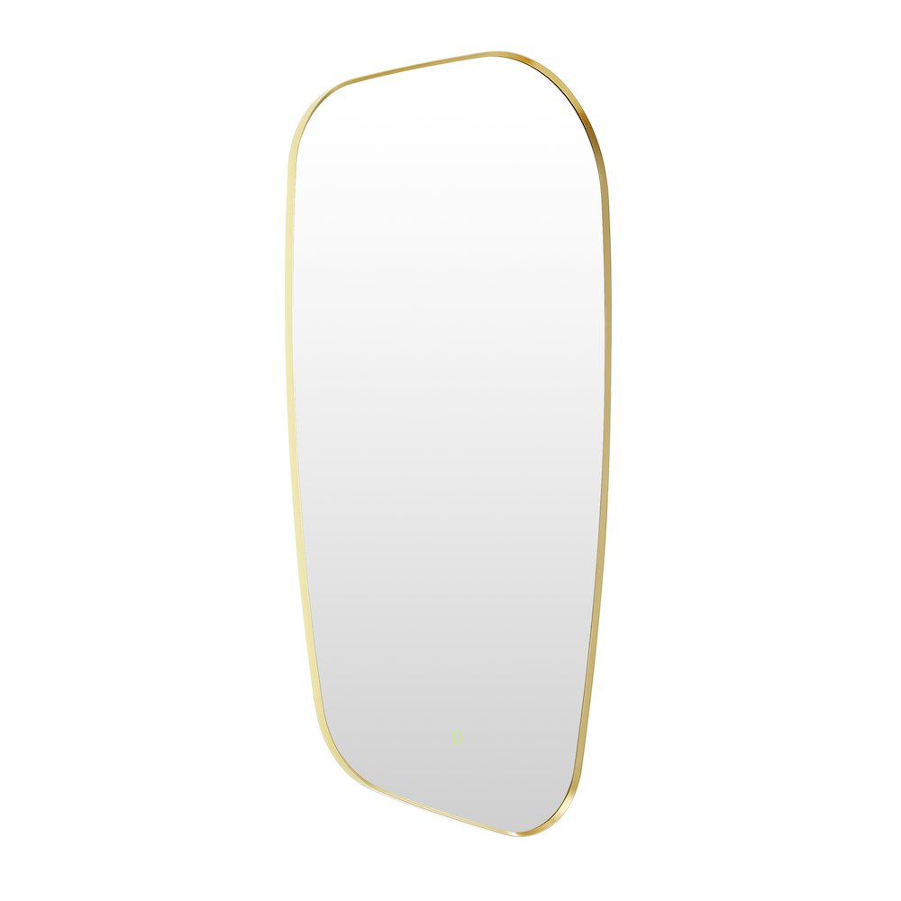 26"x48" Anti-Fog Wall Mirror in Brushed Gold Aluminum Framed. Picture 2