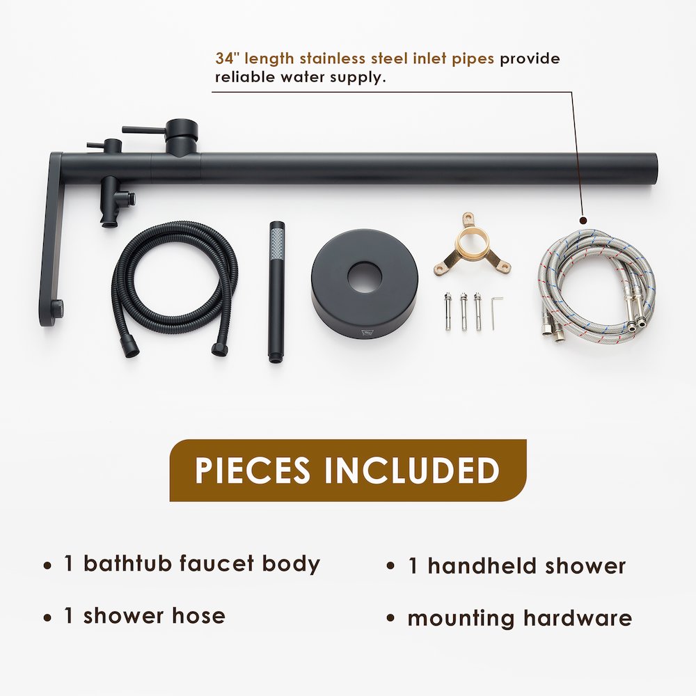 Double Lever Handles Freestanding Floor Mounted Tub Filler. Picture 14