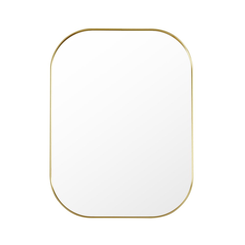 24x32" Rectangular Aluminum Framed in Brushed Gold Modern Bathroom Wall Mirror. Picture 2