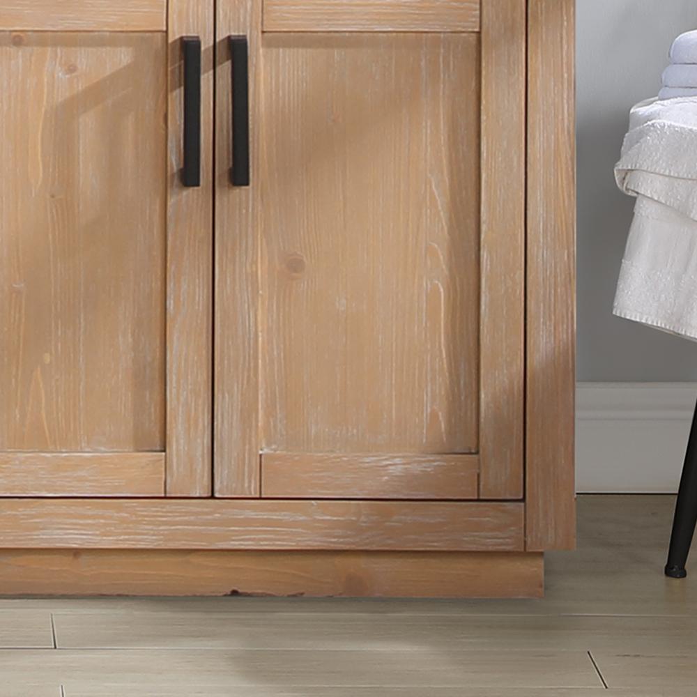 72" Double Bathroom Vanity in Light Brown with Mirror. Picture 11