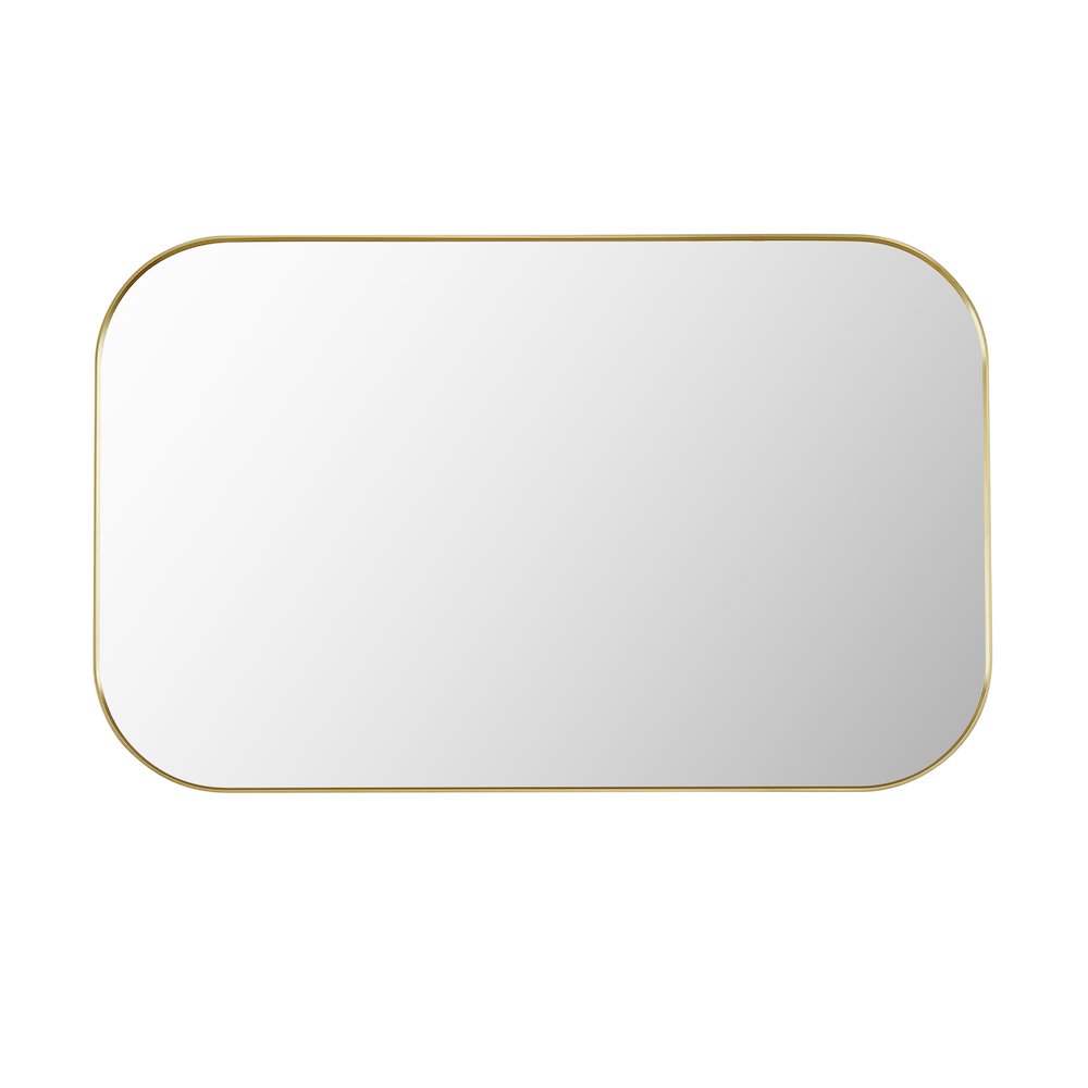 48x30" Rectangular Aluminum Framed in Brushed Gold Modern Bathroom Wall Mirror. Picture 2