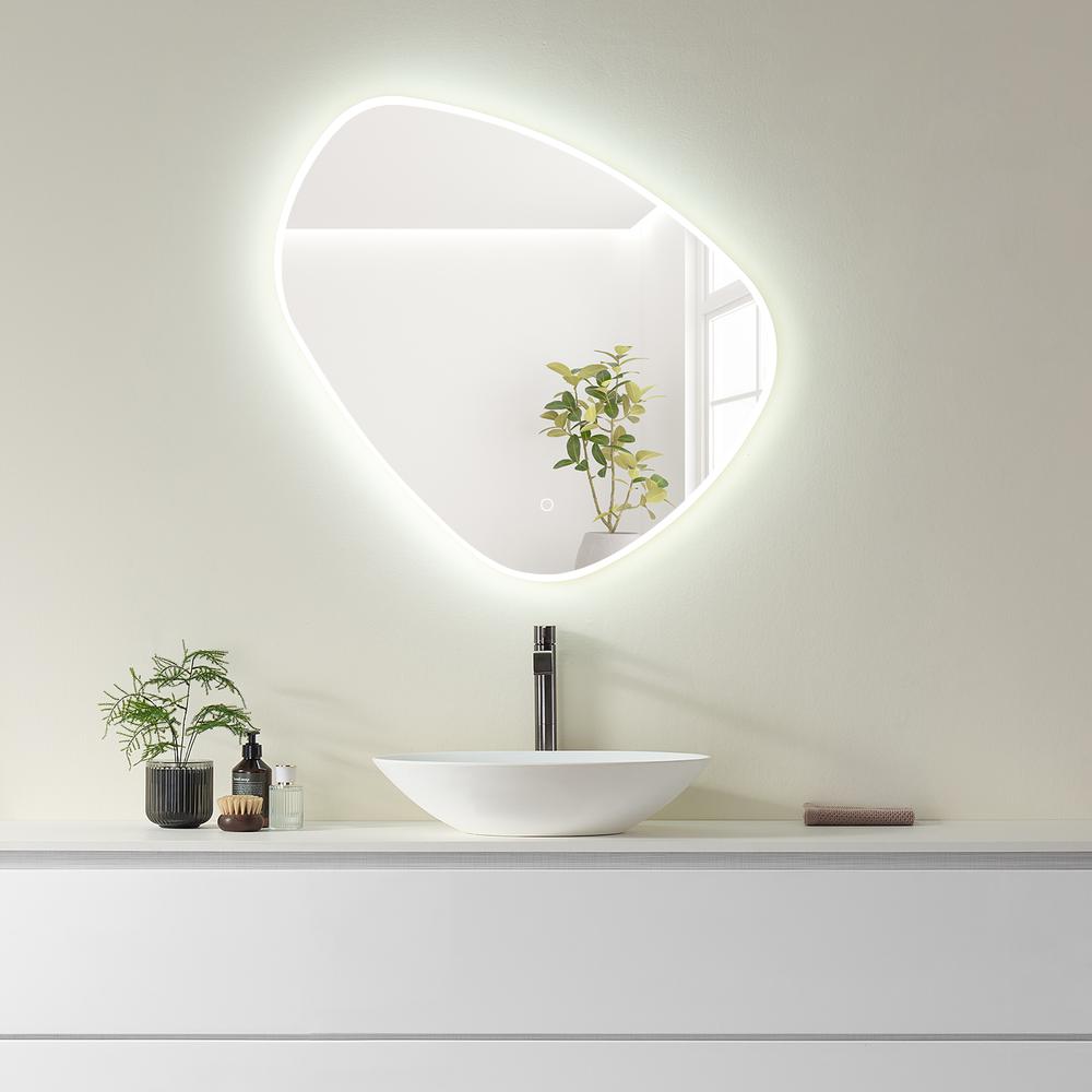 Rasso Novelty 32" Frameless Modern Bathroom/Vanity LED Lighted Wall Mirror. Picture 7