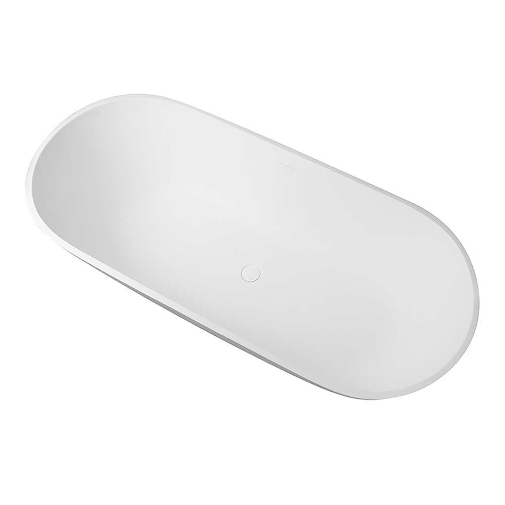 59" x 30" Solid Surface Soaking Bathtub and Integrated Overflow. Picture 5