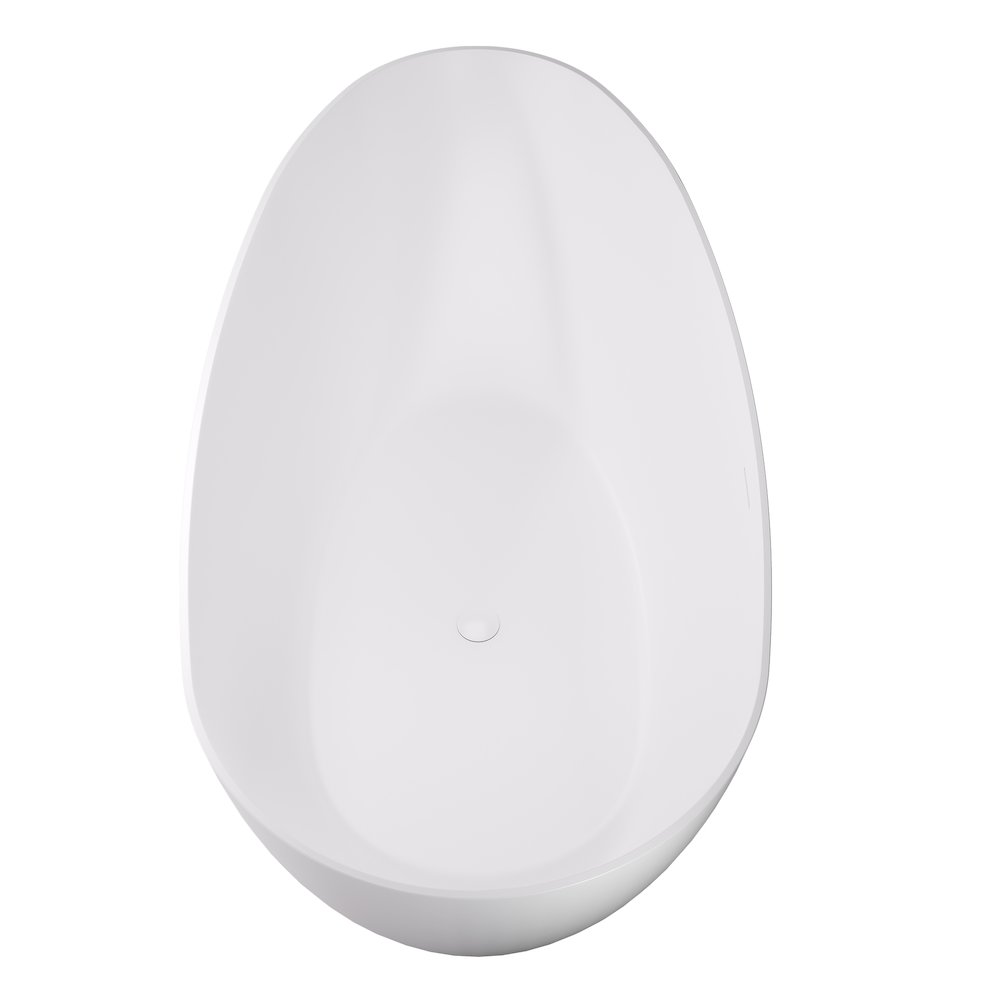 59" x 31" Solid Surface Soaking Bathtub and Integrated Overflow. Picture 5