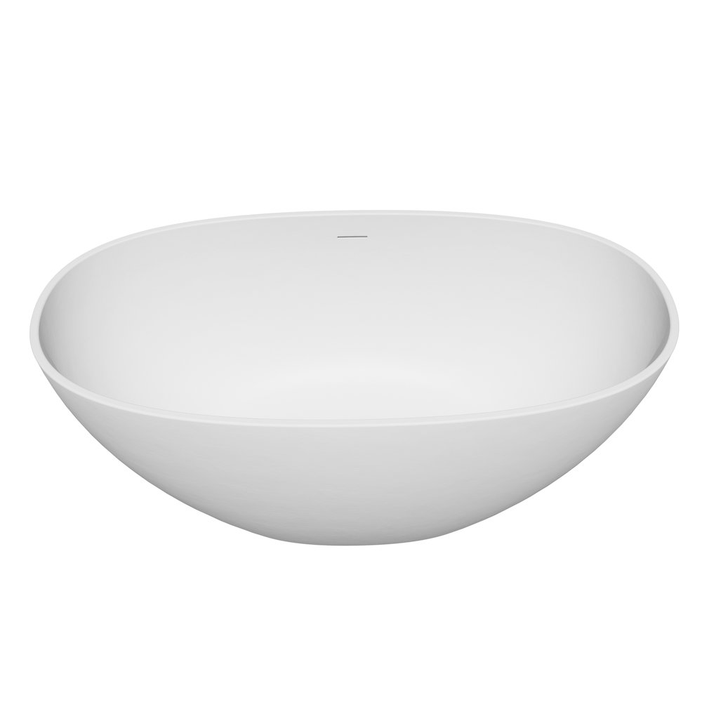 55" x 30" Solid Surface Soaking Bathtub and Integrated Overflow. Picture 4