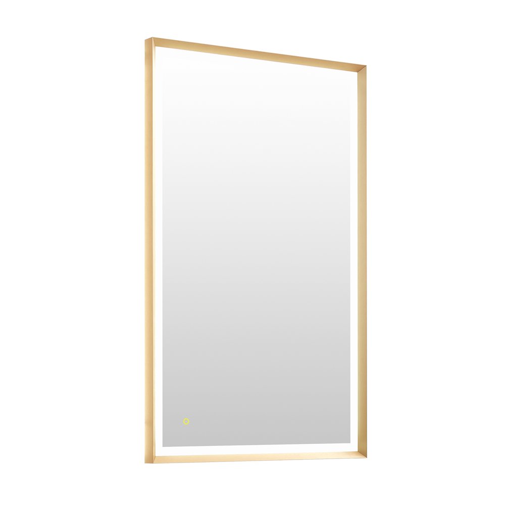 48"x30" Rectangular Wall Mirror in Brushed Gold Aluminum Framed. Picture 2