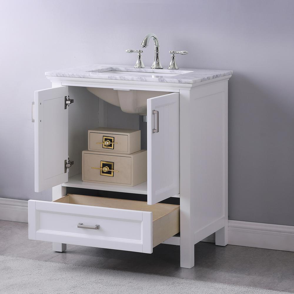 30" Single Bathroom Vanity Set in White without Mirror. Picture 5