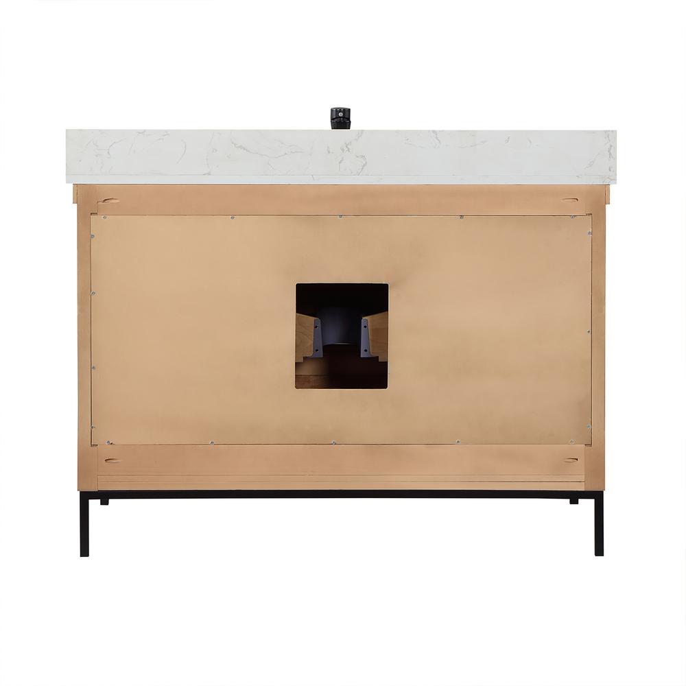 48" Single Bathroom Vanity Set in Brown Pine without Mirror. Picture 2