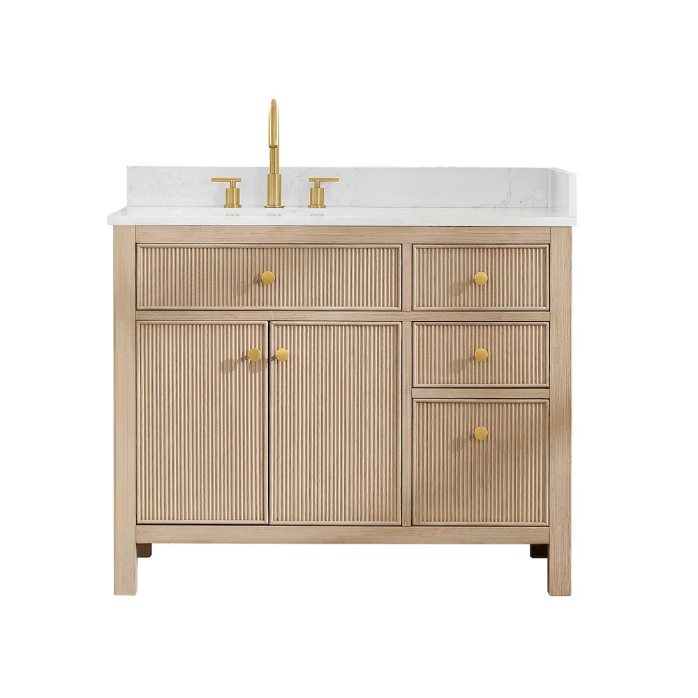 Cerrito 42" Single Bathroom Vanity in Natural Oak. Picture 1