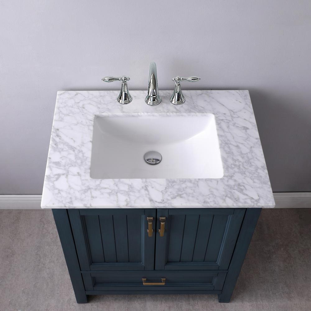 30" Single Bathroom Vanity Set in Classic Blue without Mirror. Picture 6