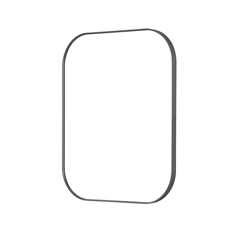 36x30" Rectangular Aluminum Framed in Gunmetal Modern Bathroom Wall Mirror. Picture 1