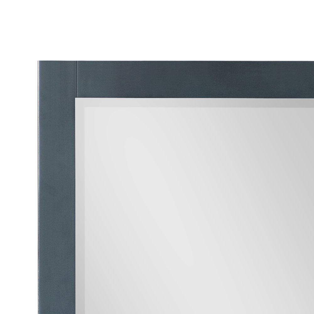 24" Rectangular Bathroom Wood Framed Wall Mirror in Classical Blue. Picture 11