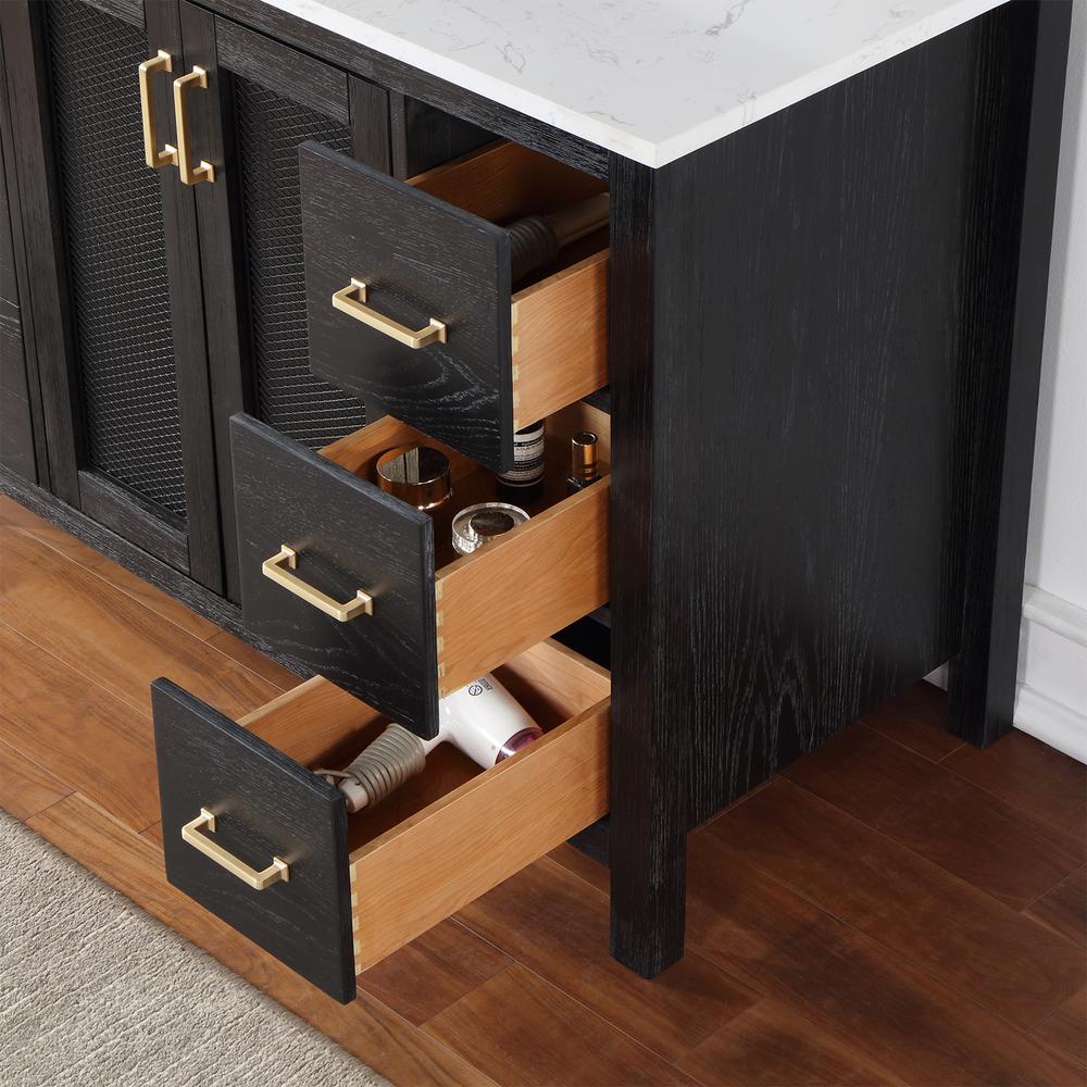 48" Single Bathroom Vanity Set in Black Oak with Mirror. Picture 9