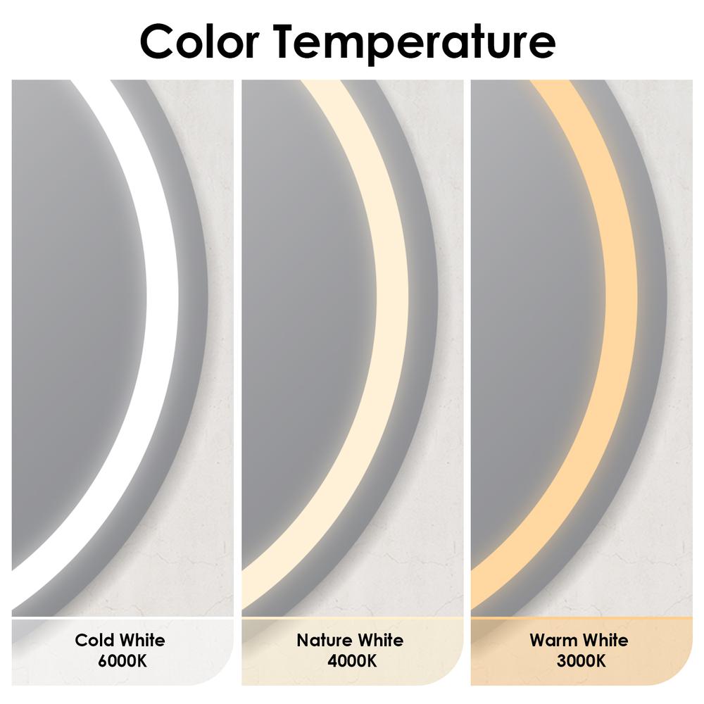 Padova 32” Round  Frameless Modern LED Bathroom Vanity Mirror. Picture 11