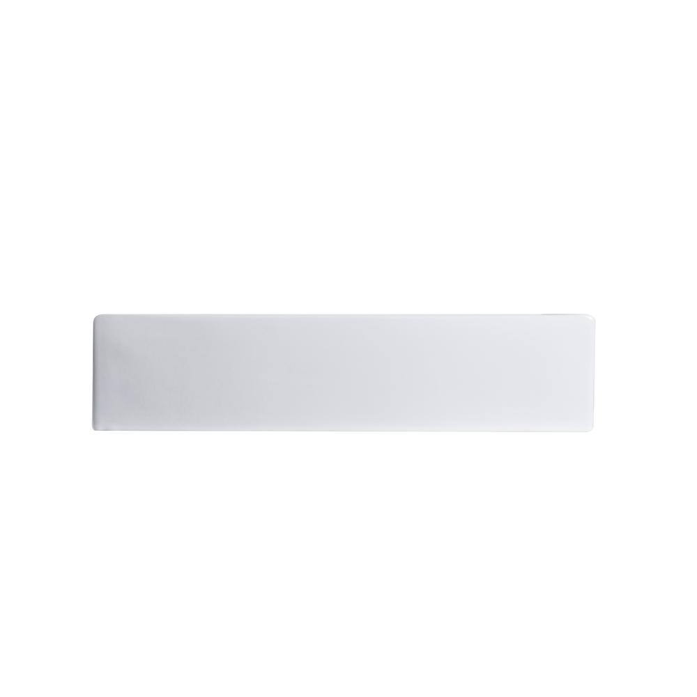 24 in. Rectangle White Finish Ceramic Vessel Bathroom Vanity Sink with Overflow. Picture 1