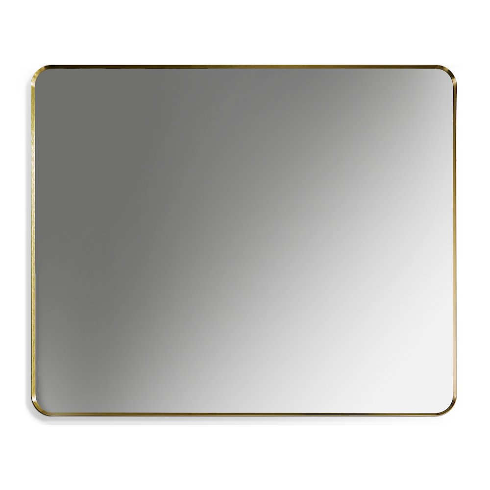 Nettuno 36" Rectangle Bathroom/Vanity Brushed Gold Aluminum Framed Wall Mirror. Picture 1