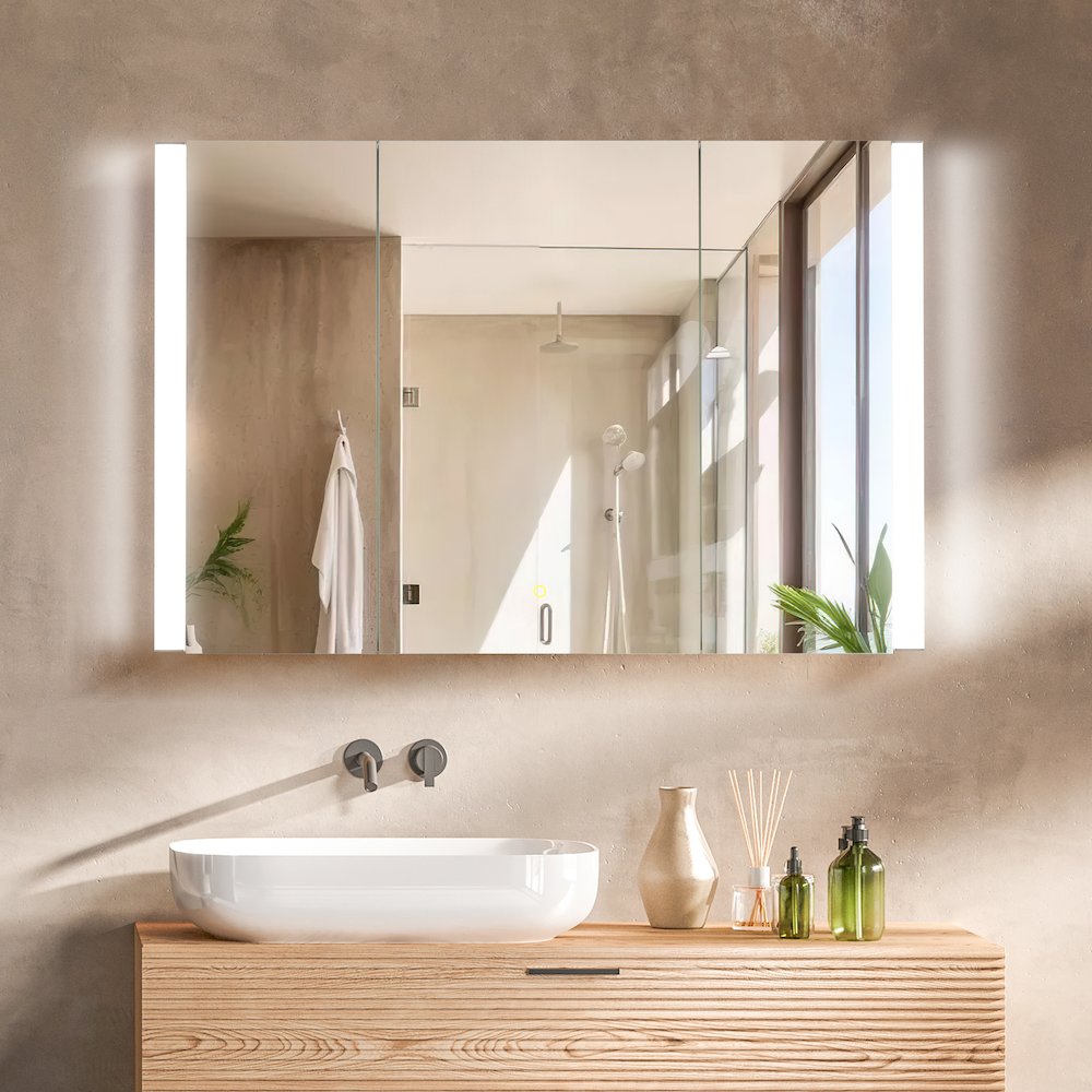 48"x32" Rectangular Bathroom Aluminum Mirror Medicine Cabinet. Picture 2