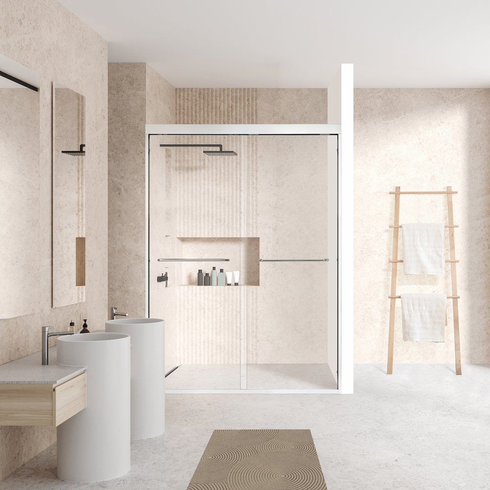 Framed Shower Door in Polished Chrome with Clear Glass. Picture 6