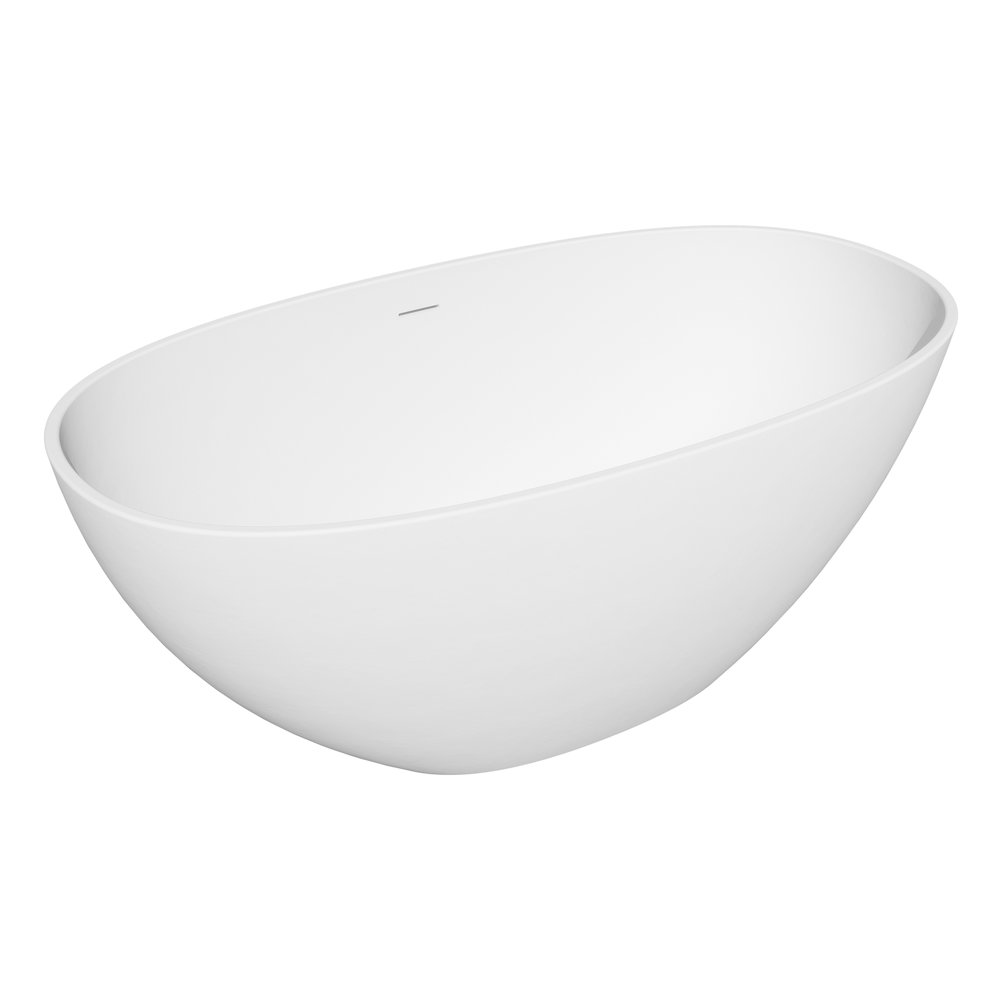 55" x 30" Solid Surface Soaking Bathtub and Integrated Overflow. Picture 2