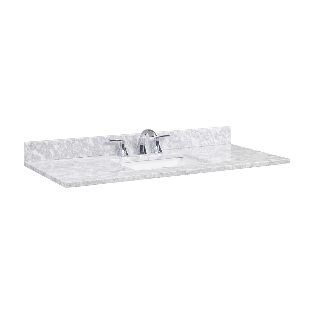 49 in. Natural Marble Vanity Top with White Sink. Picture 3