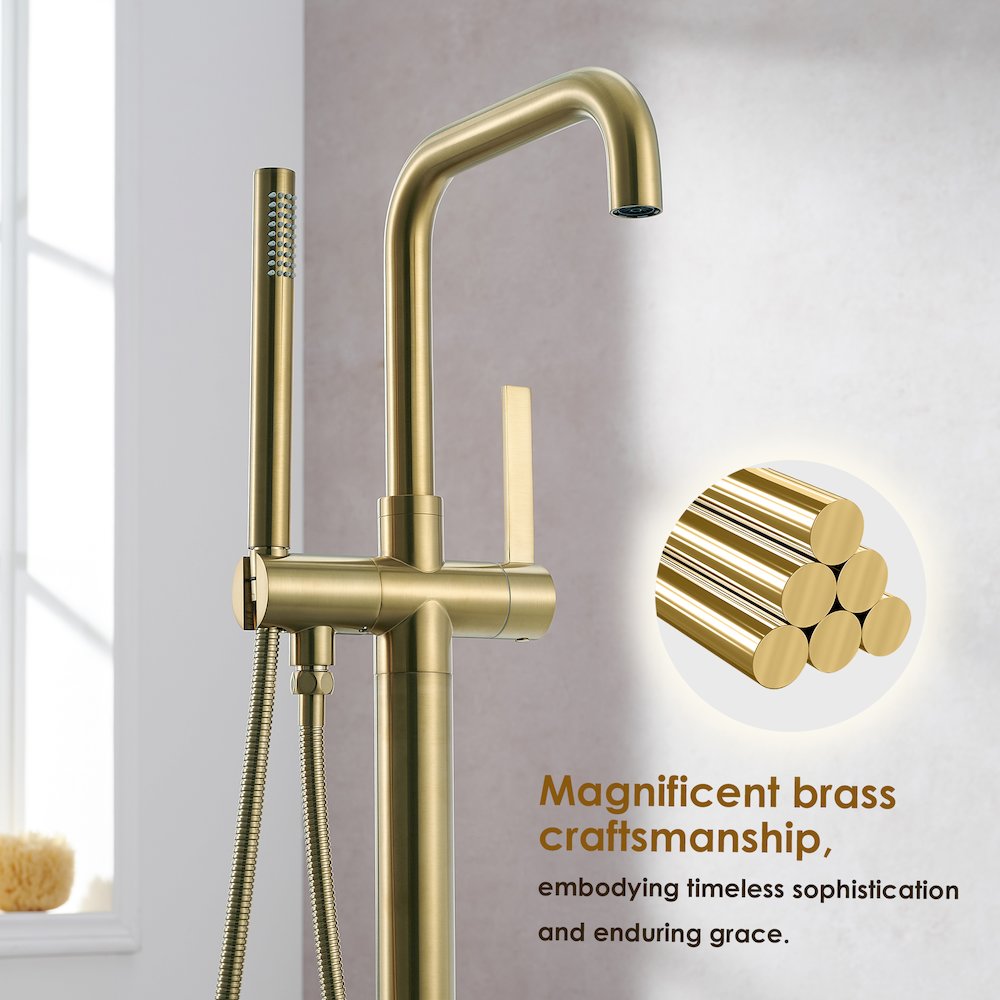 Single Lever Handle Freestanding Floor Mounted Tub Filler. Picture 8