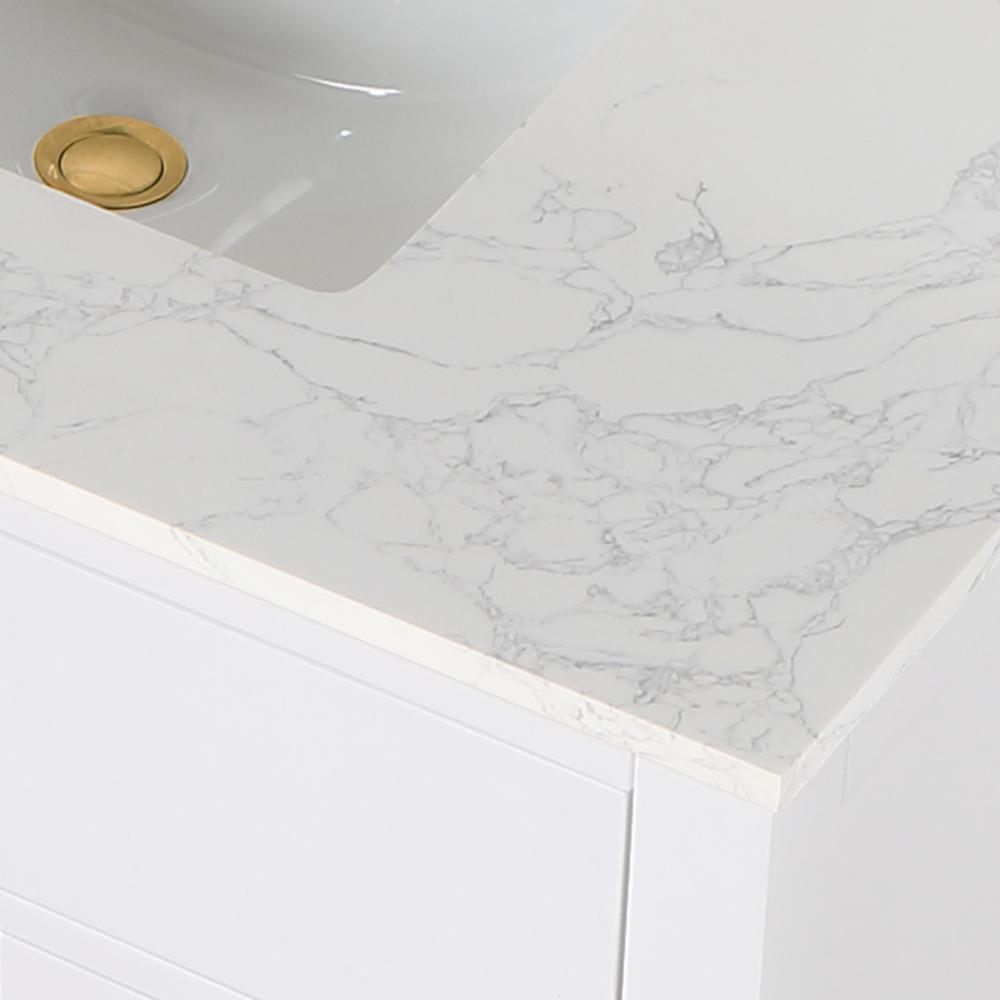 36" Single Bathroom Vanity in White without Mirror. Picture 5