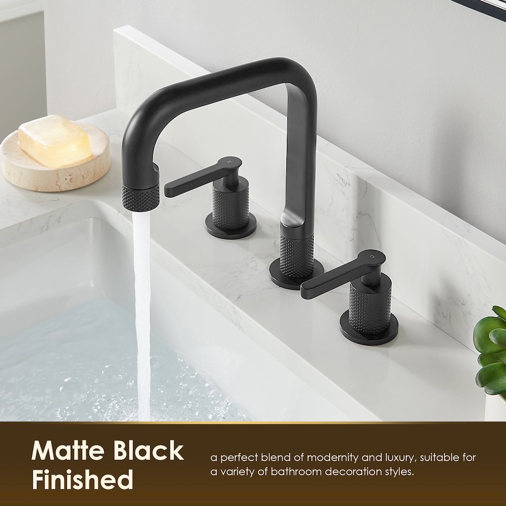 8. in Widespread 2-Handle Bathroom Faucet in Matte Black. Picture 10