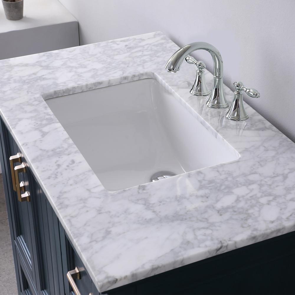 36" Single Bathroom Vanity Set in Classic Blue without Mirror. Picture 8