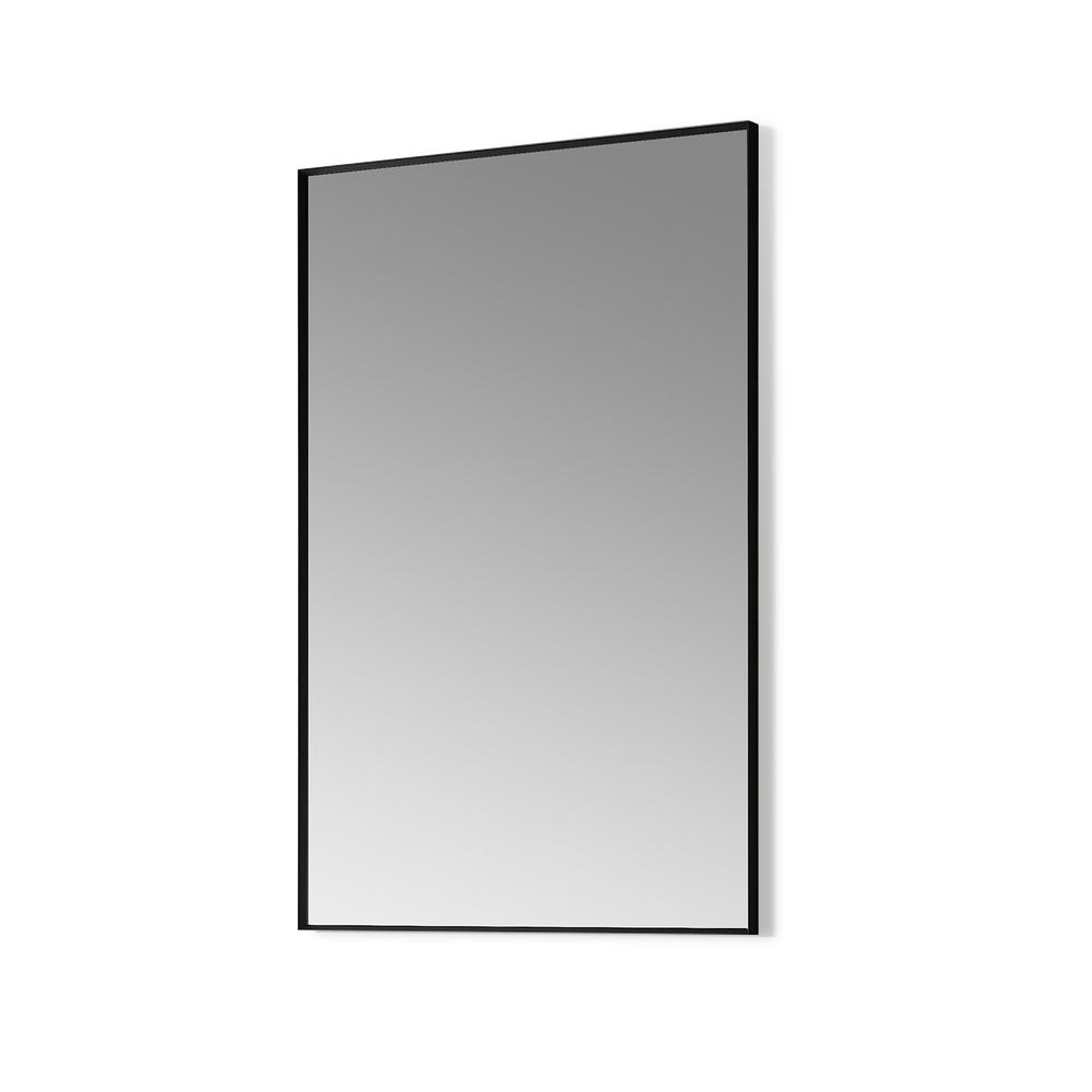 Sassi 24" Rectangle Bathroom/Vanity Matt Black Aluminum Framed Wall Mirror. Picture 2