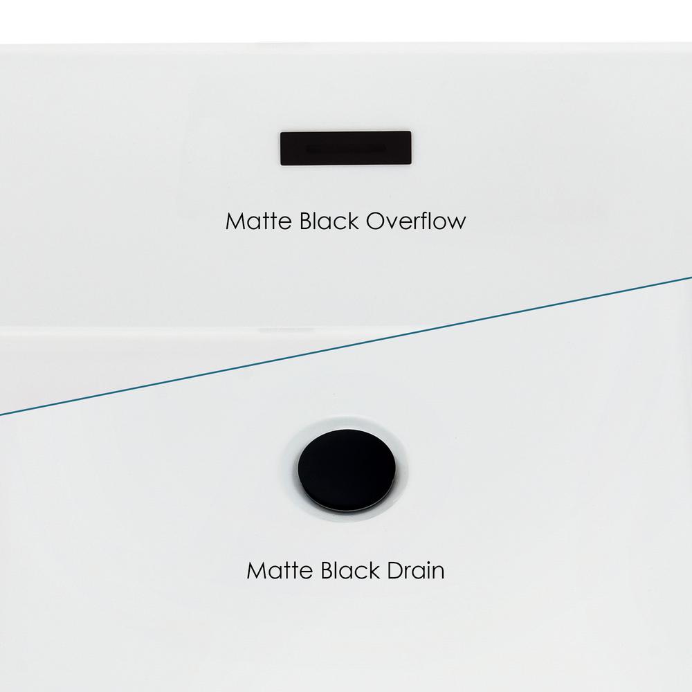 Satchi 67" x 32" Flatbottom Freestanding Acrylic Soaking Bathtub in Glossy White. Picture 6