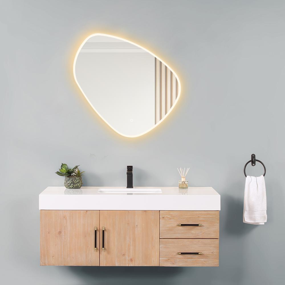 Rasso Novelty 32" Frameless Modern Bathroom/Vanity LED Lighted Wall Mirror. Picture 12
