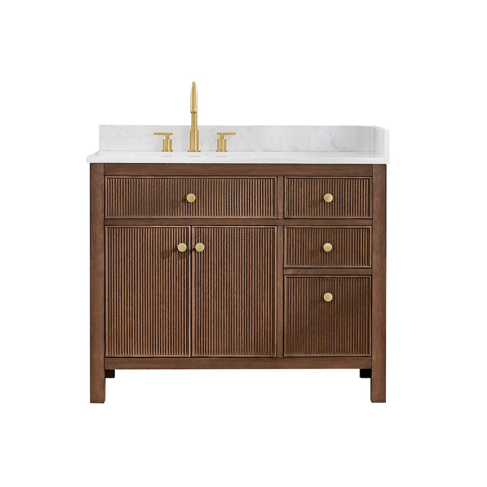 Cerrito 42" Single Bathroom Vanity in Brown Brushed Oak. Picture 1