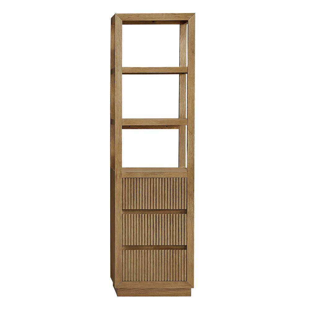 Navan 20" Freestanding Linen Cabinet in Weathered Brown. Picture 1