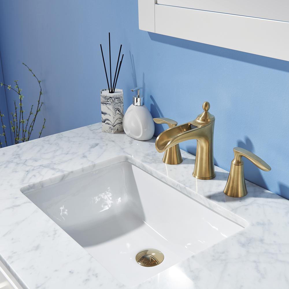 36" Single Bathroom Vanity Set in White with Mirror. Picture 7