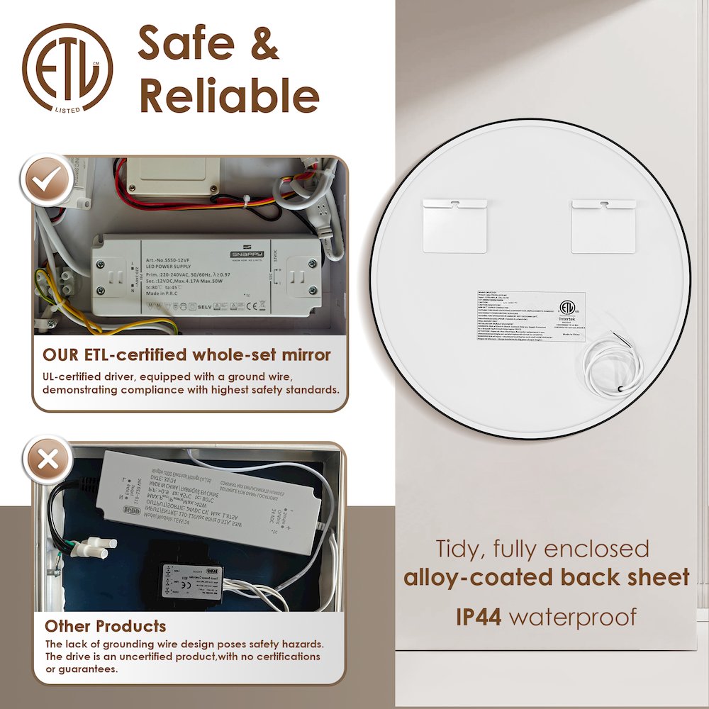 24x24" Round Frameless Surface-Mount Medicine Cabinet. Picture 16
