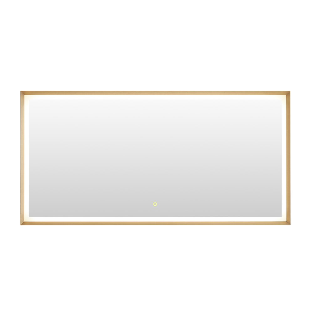 60"x30" Rectangular Wall Mirror in Brushed Gold Aluminum Framed. Picture 1