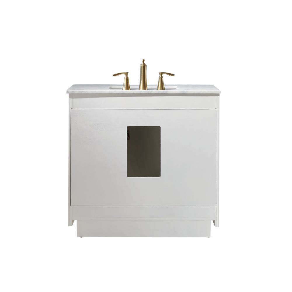 36" Single Bathroom Vanity Set in White without Mirror. Picture 2