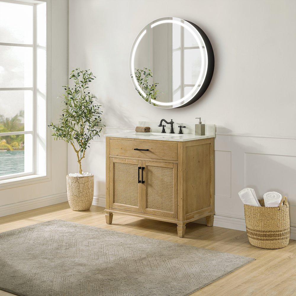 24x24" Round Frameless Surface-Mount Medicine Cabinet. Picture 18