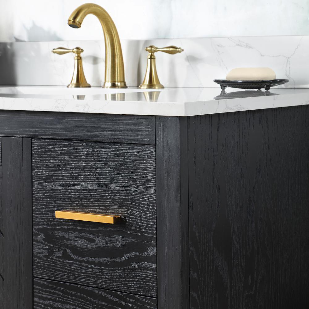 42" Single Bathroom Vanity Set in Black Oak with Mirror. Picture 12