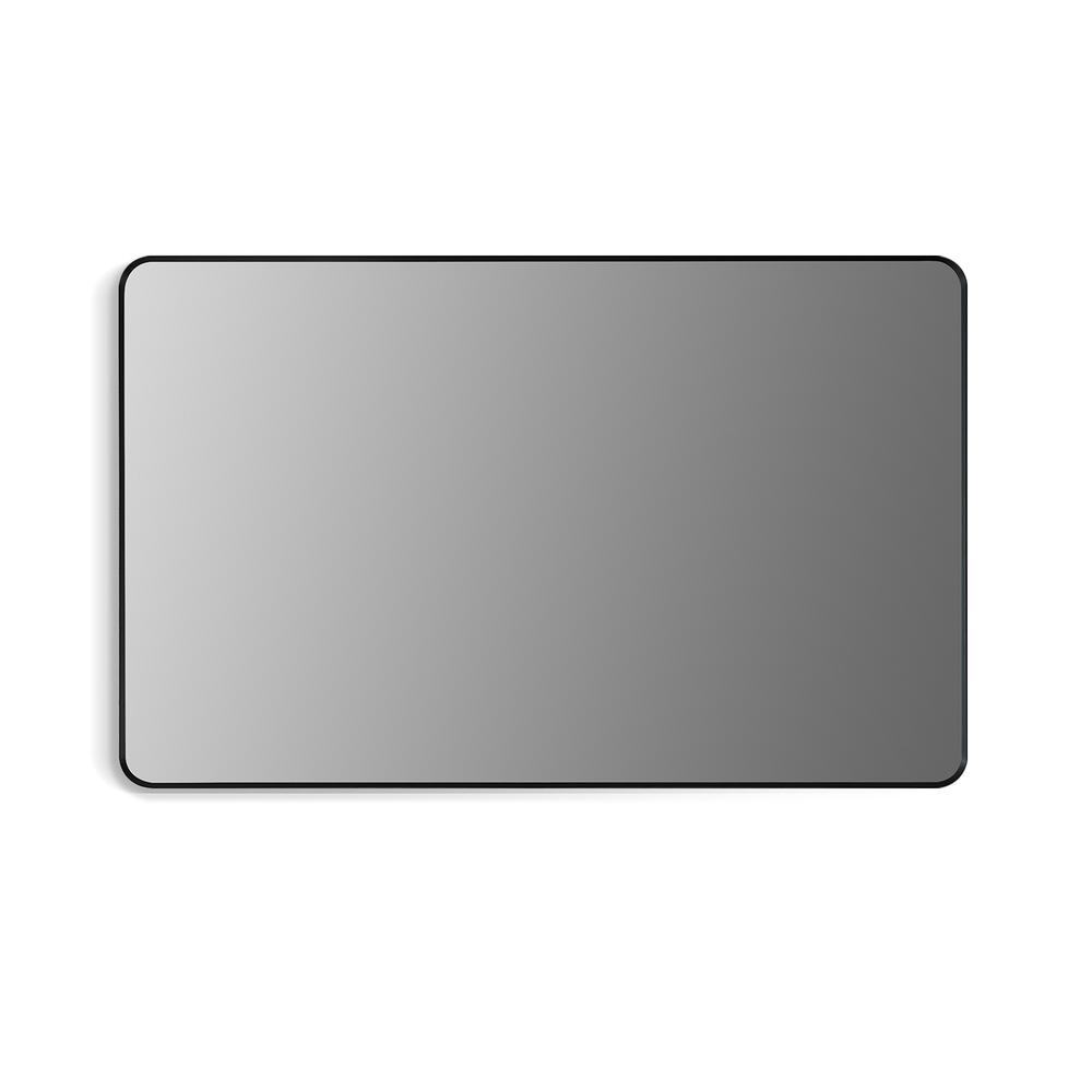 Nettuno 48" Rectangle Bathroom/Vanity Matt Black Aluminum Framed Wall Mirror. Picture 1