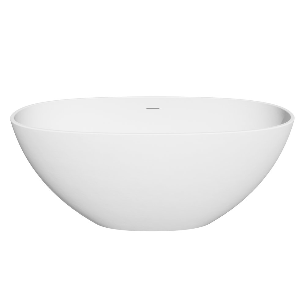 55" x 30" Solid Surface Soaking Bathtub and Integrated Overflow. Picture 1