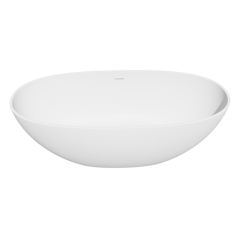 65" x 30" Solid Surface Soaking Bathtub and Integrated Overflow. Picture 4