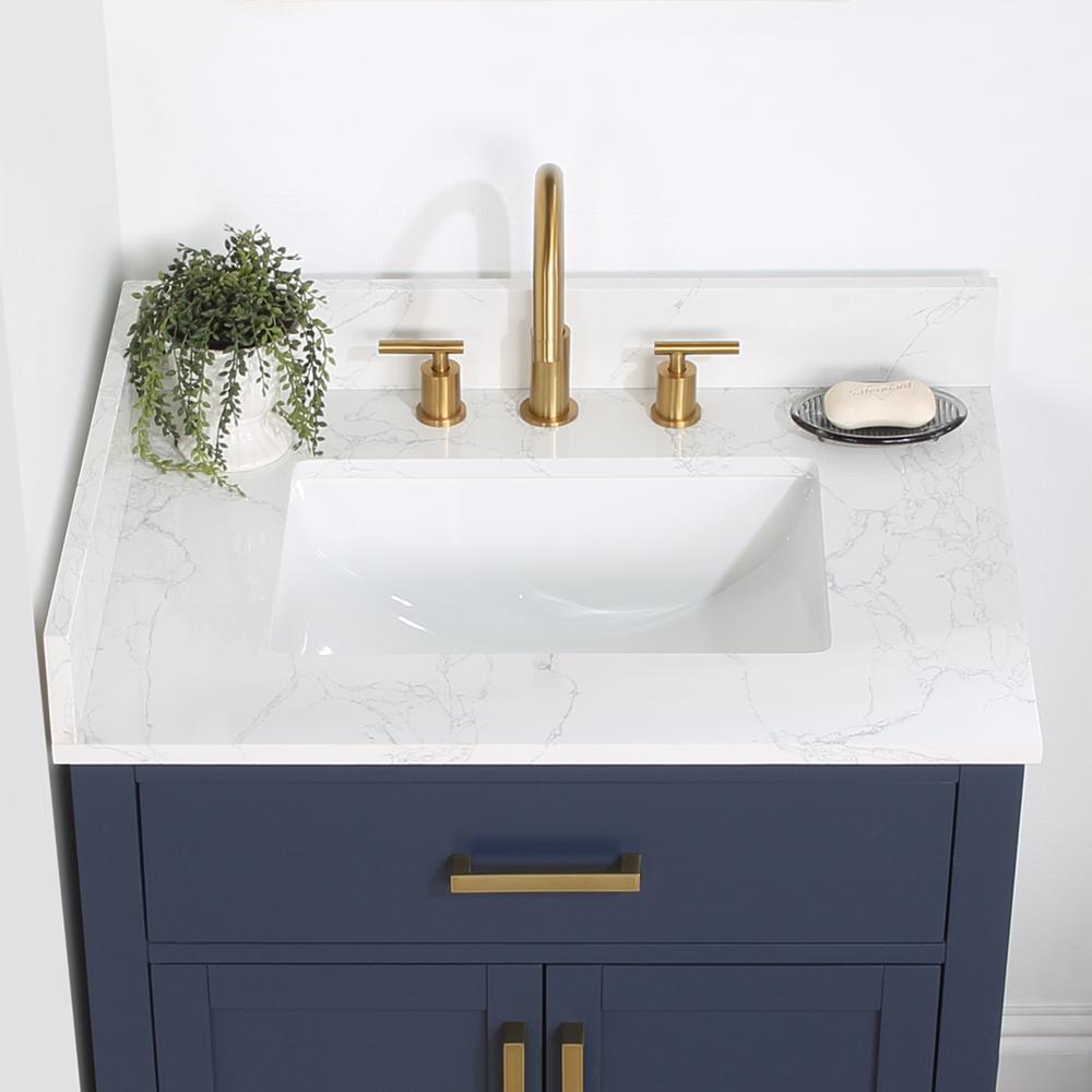 30" Single Bathroom Vanity in Royal Blue without Mirror. Picture 10