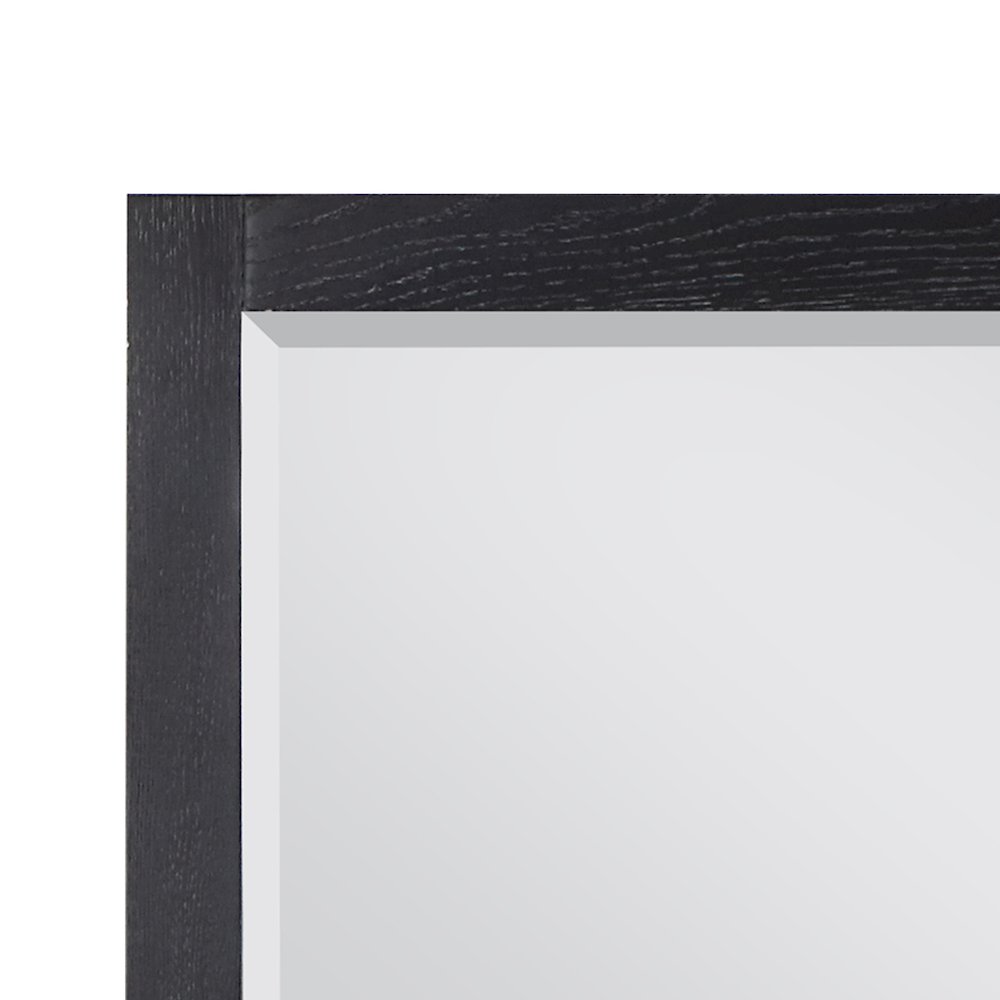 48" Rectangular Bathroom Wood Framed Wall Mirror in Black Oak. Picture 11