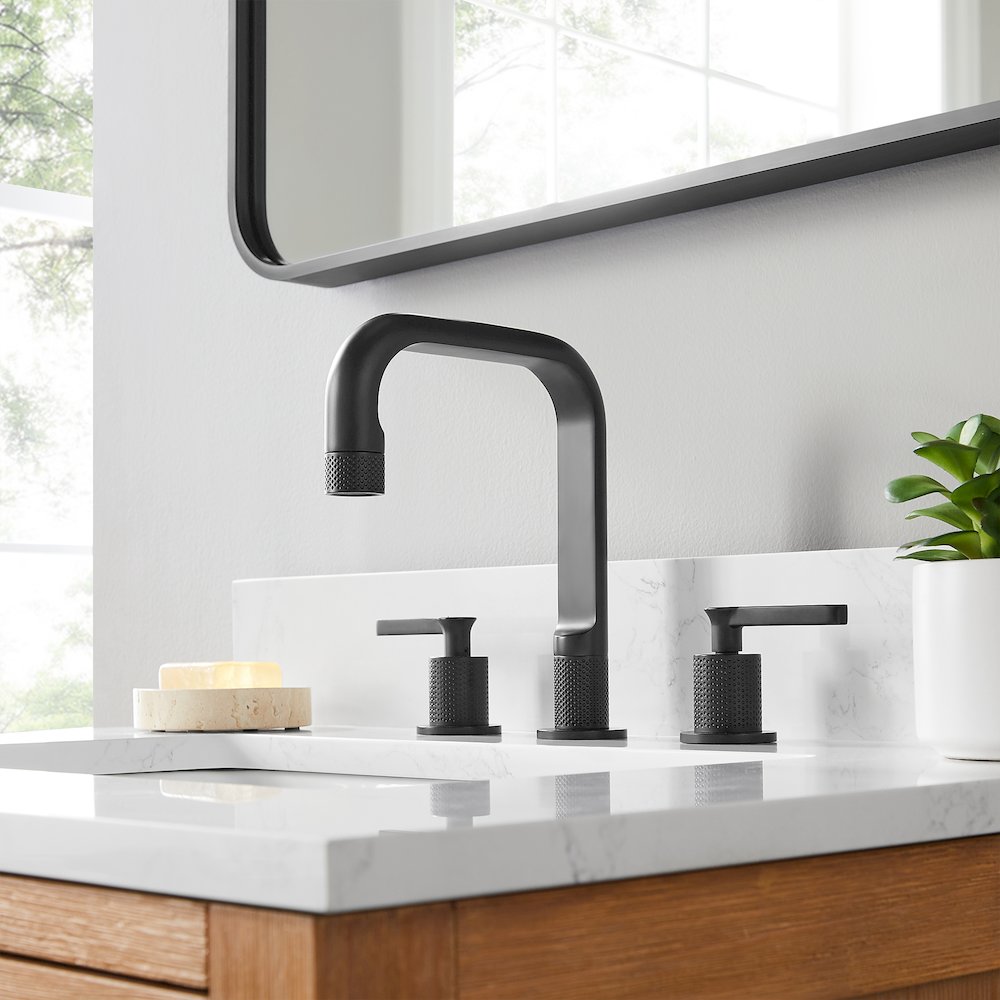 8. in Widespread 2-Handle Bathroom Faucet in Matte Black. Picture 3
