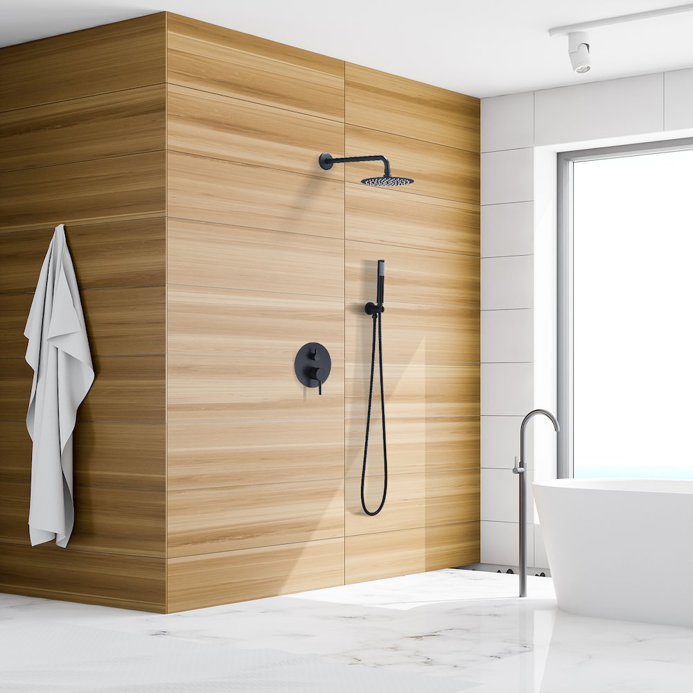 Complete Shower System in Matte Black with Rough-In Valve. Picture 6