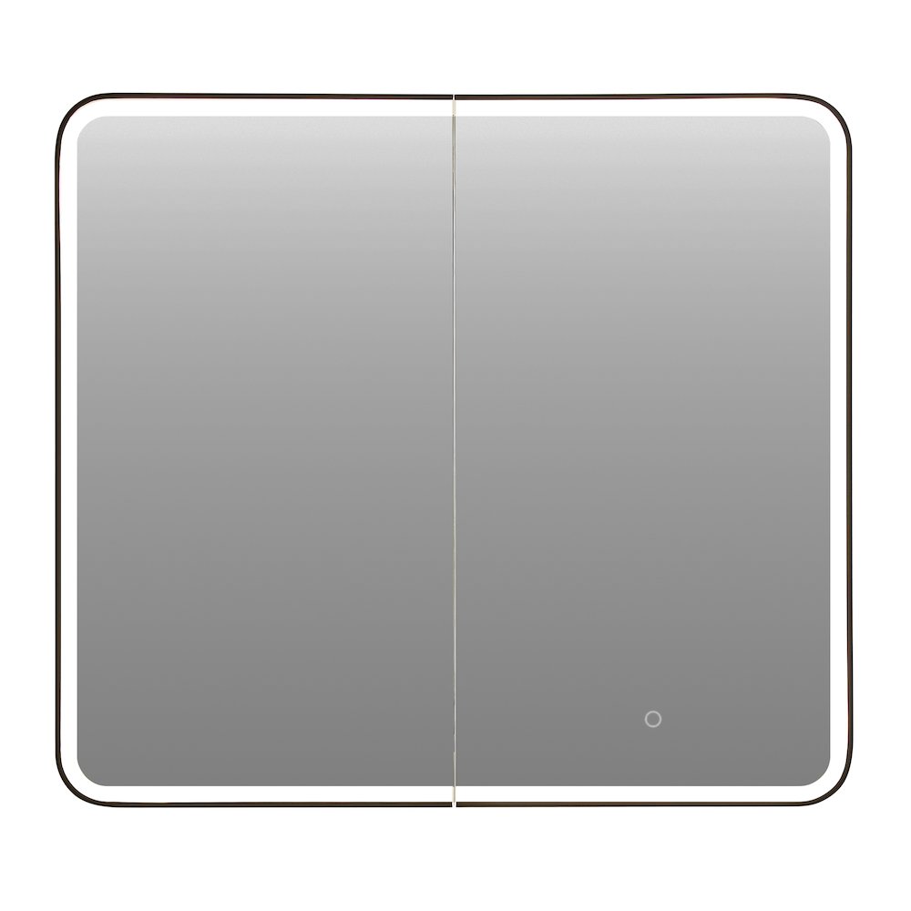 36"x32" Rectangular Bathroom Black Aluminum Mirror Medicine Cabinet. Picture 1