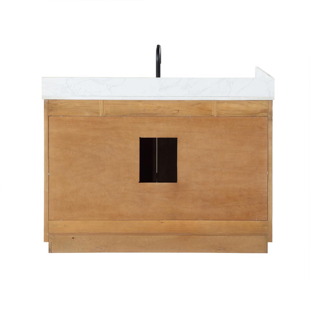 42" Single Bathroom Vanity in Light Brown with Mirror. Picture 2